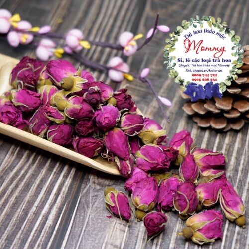 Trà hoa hồng đà lạt sấy khô nguyên bông 100g, hoa hồng tây tạng