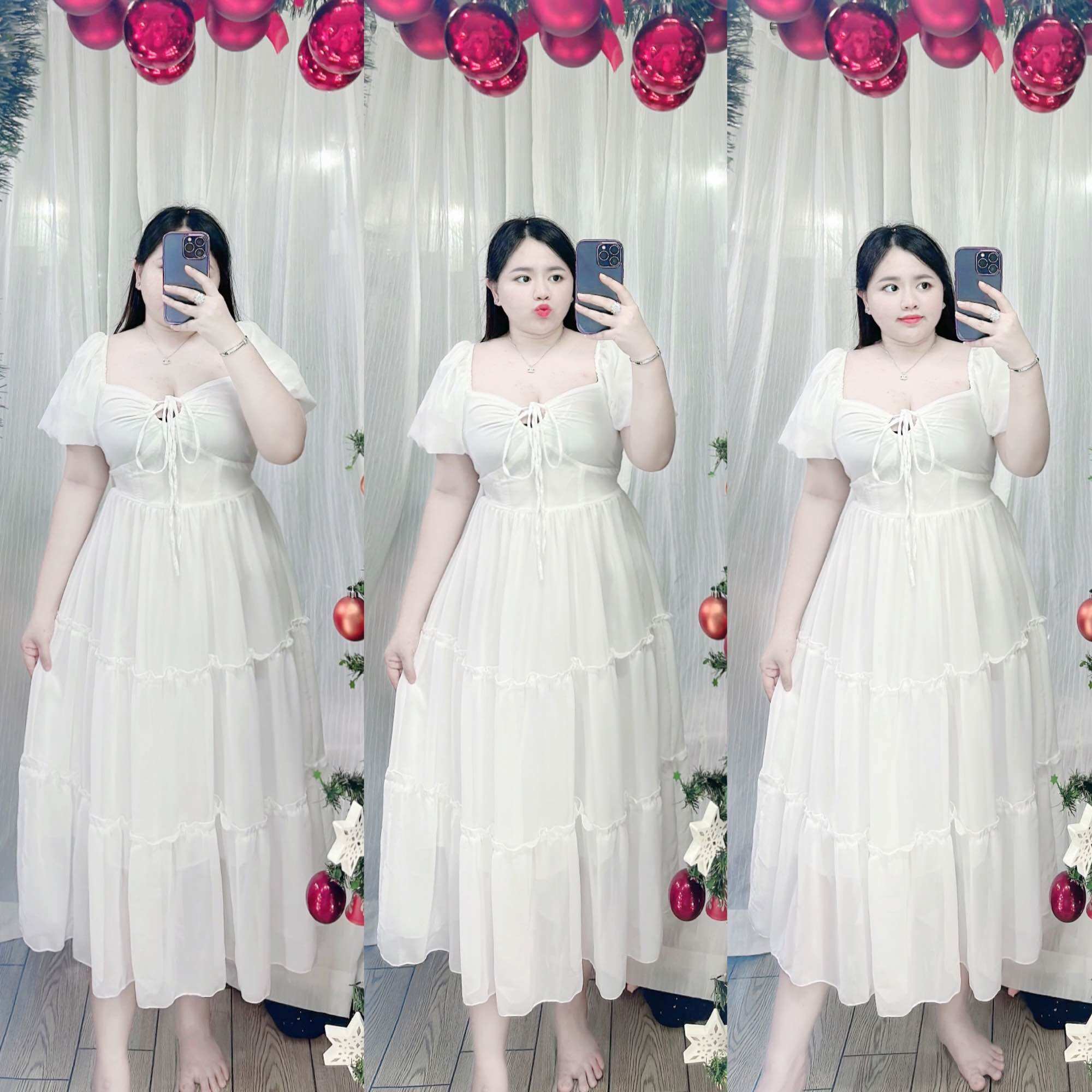[Bigsize 60-90kg] Đầm maxi tay bí