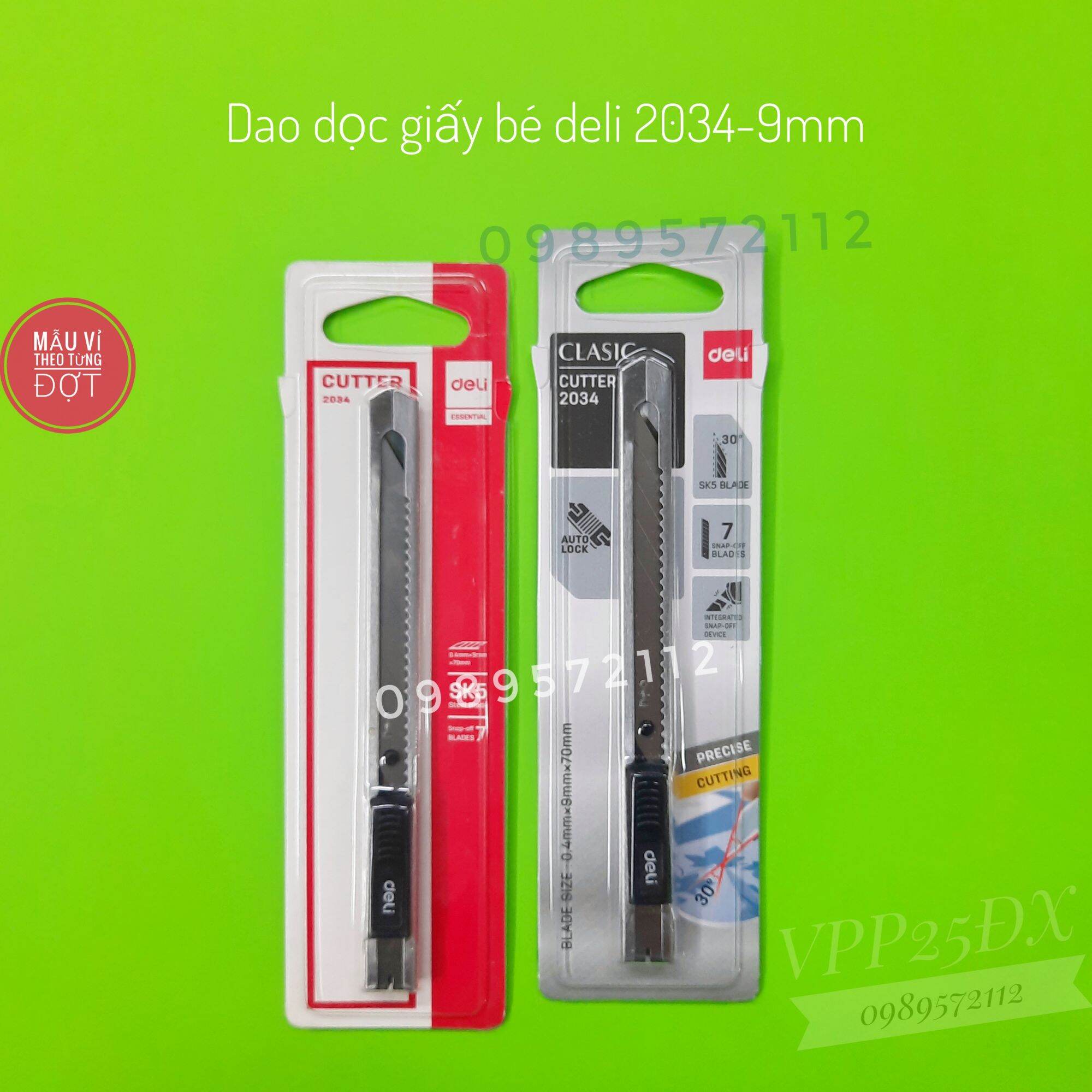 Combo 50 cái dao rọc giấy deli bé 2034 (9mm).