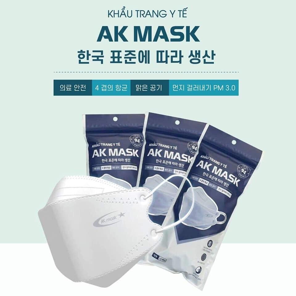 Thùng 300 chiếc khẩu trang KF94 Hàn Quốc chính hãng AK MASK, khẩu trang y tế dày dặn chống vi khuẩn bụi mịn chất lượng