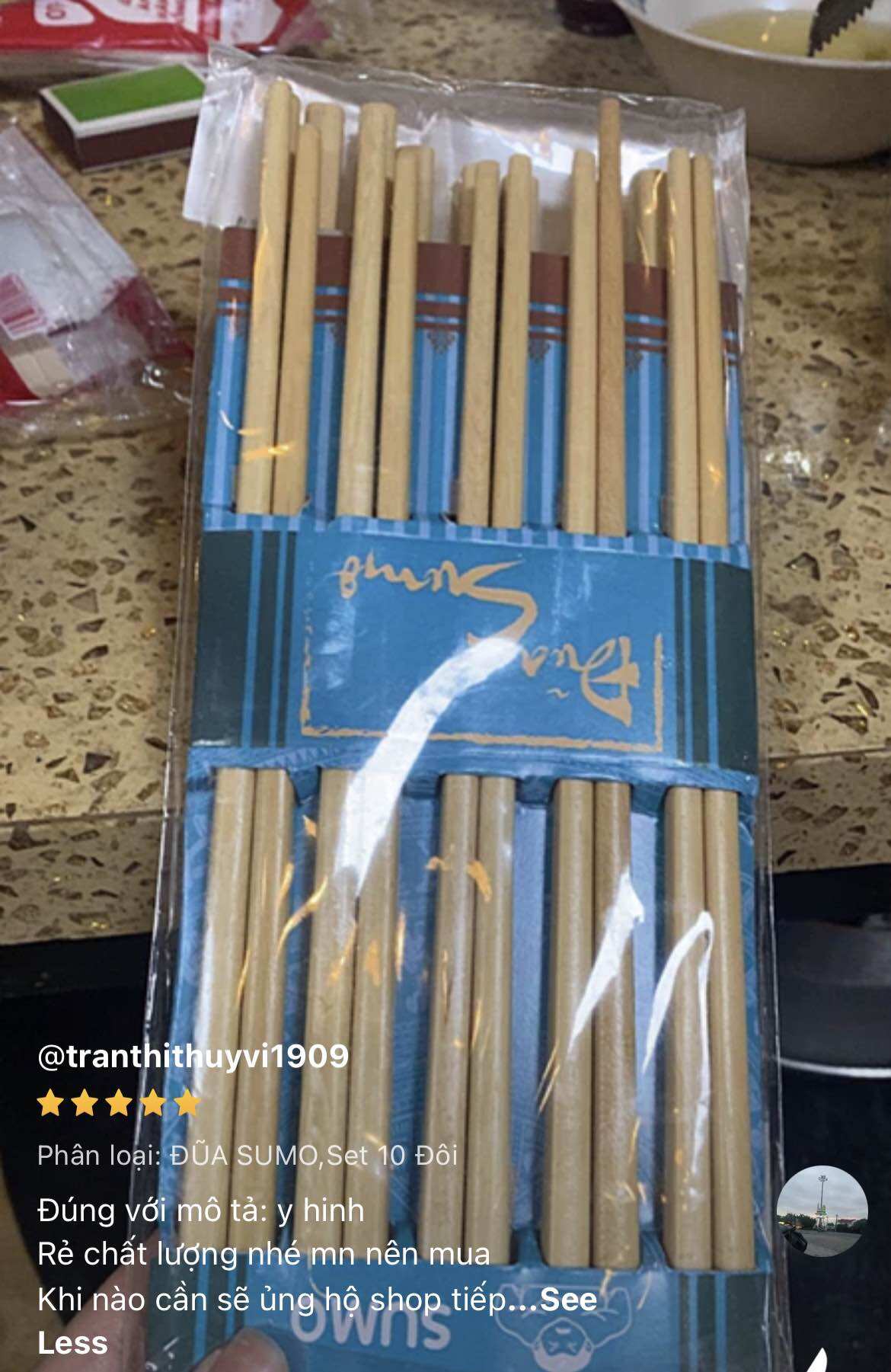💥 Set 10 Đôi ĐŨA GỖ, ăn Cơm (Loại Tốt, Hình thật)