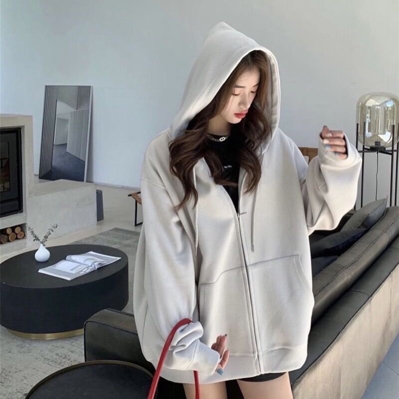 Áo Khoác Nỉ Hoodie Zip Form Rộng Nam Nữ Unisex