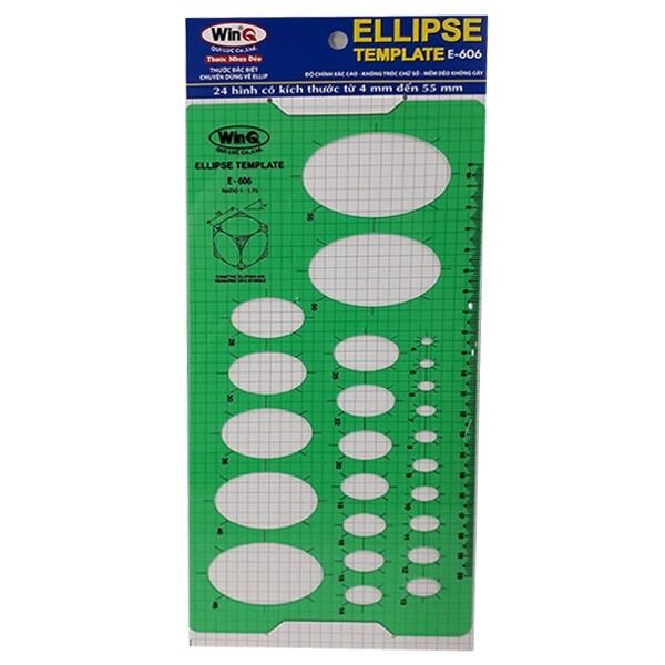 Thước vẽ kỹ thuật, thước elip, ellipse template winq e-606