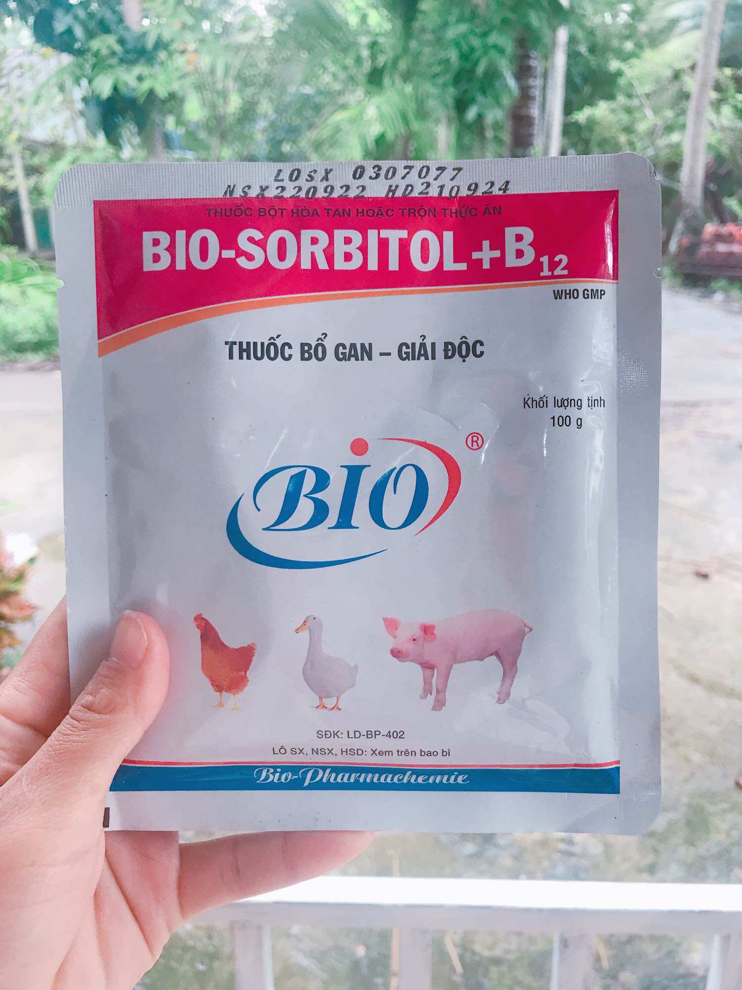 Bio sorbitol + b12 giải độc, mát gan cho gia súc gia cầm