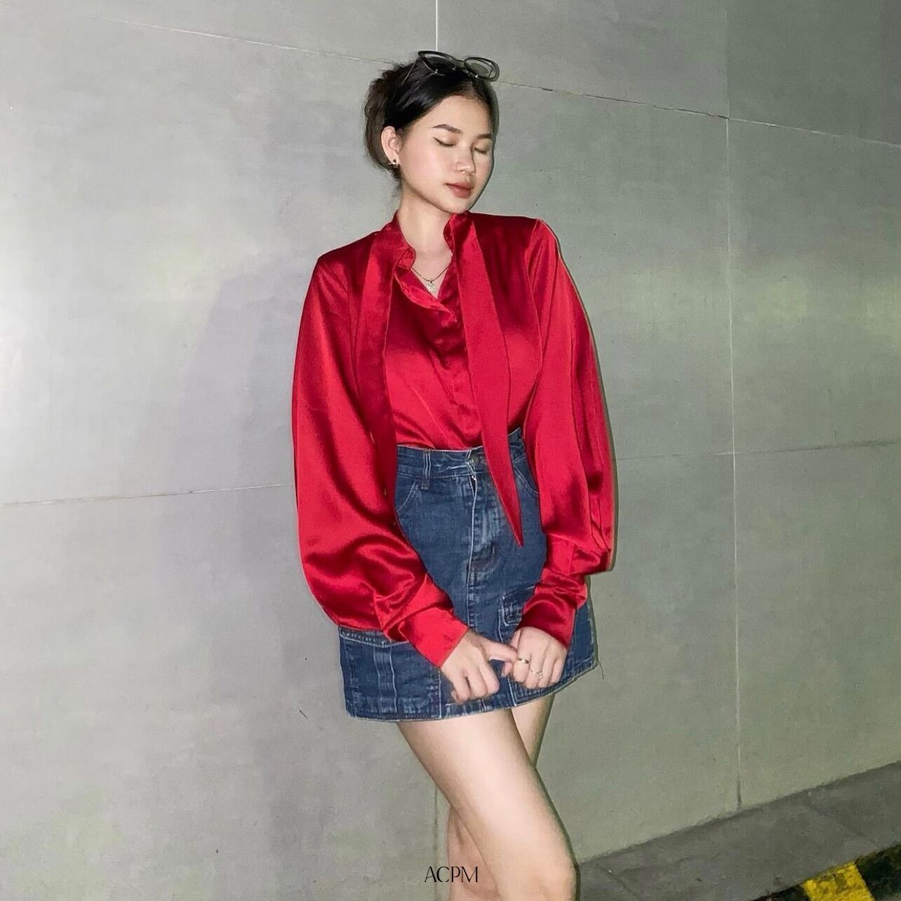 Adley Shirt / Áo sơ mi lụa cổ dây