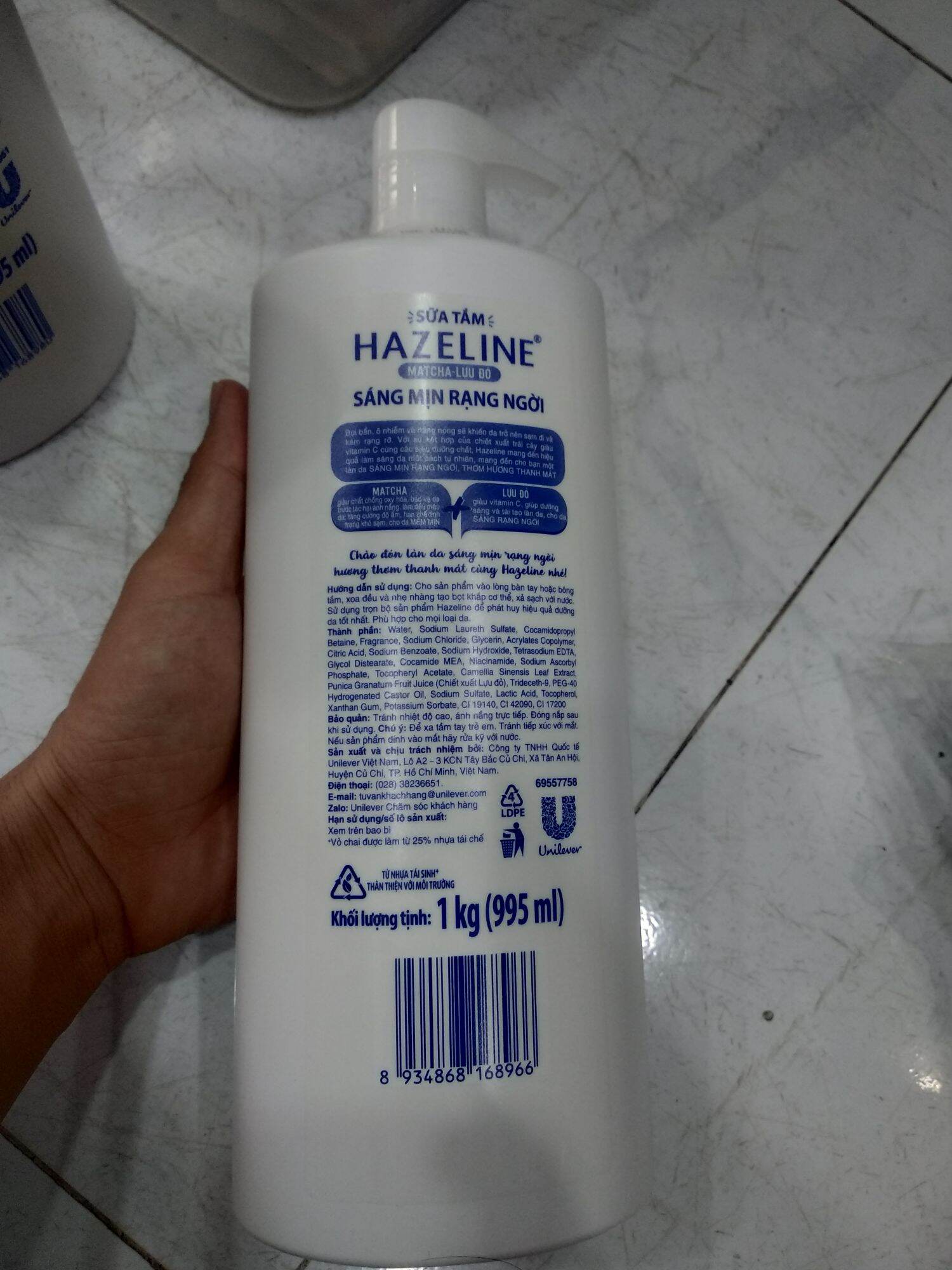 Sữa tắm Hazeline matcha lựu đỏ 1kg