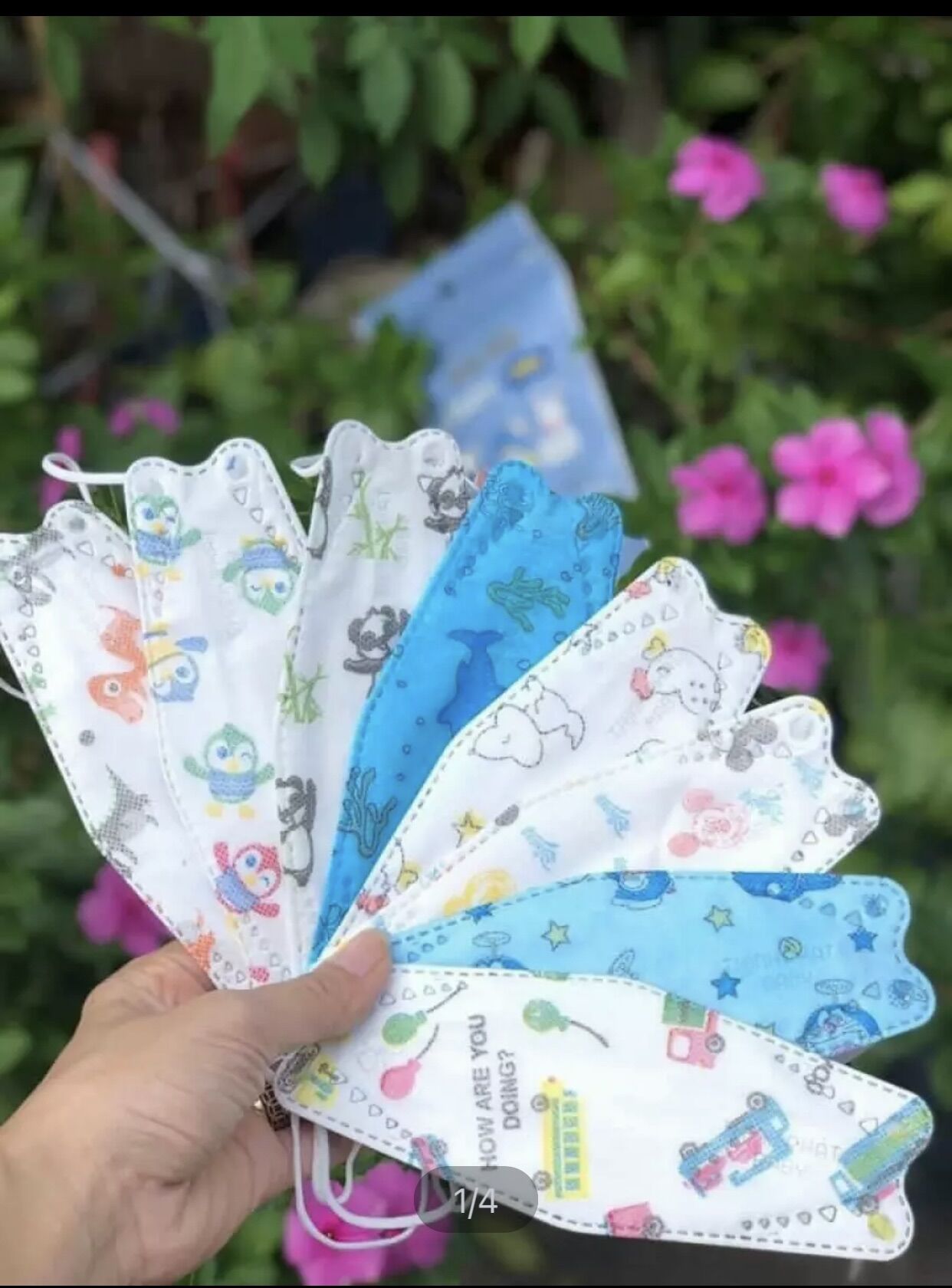 300 chiếc Khẩu trang 4d trẻ em từ 2-4 tuổi ( thùng 300 chiếc)