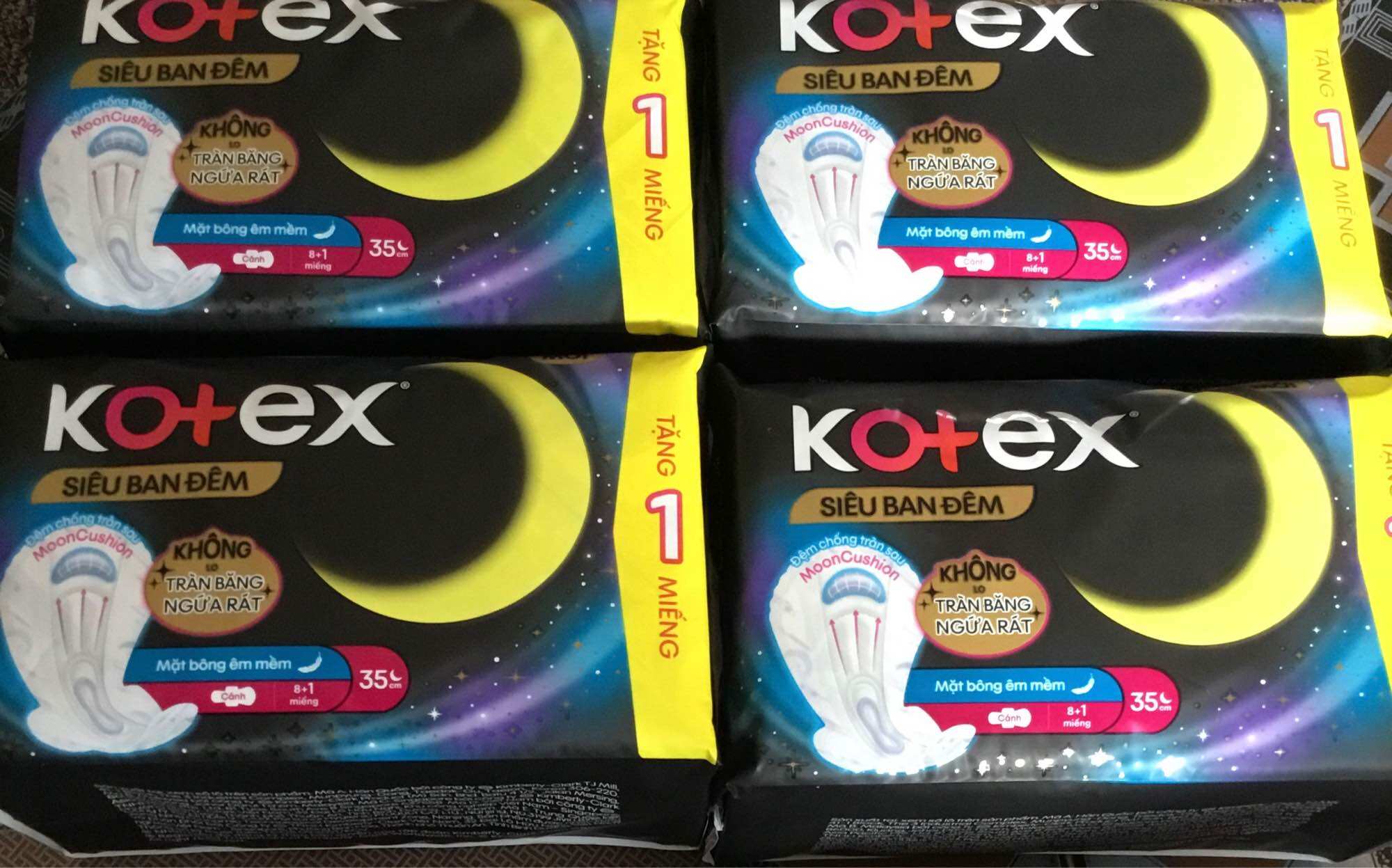 - combo 4 gói băng vệ sinh kotex siêu ban đêm 35cm - mỗi gói 8 miếng- hsd luôn mới