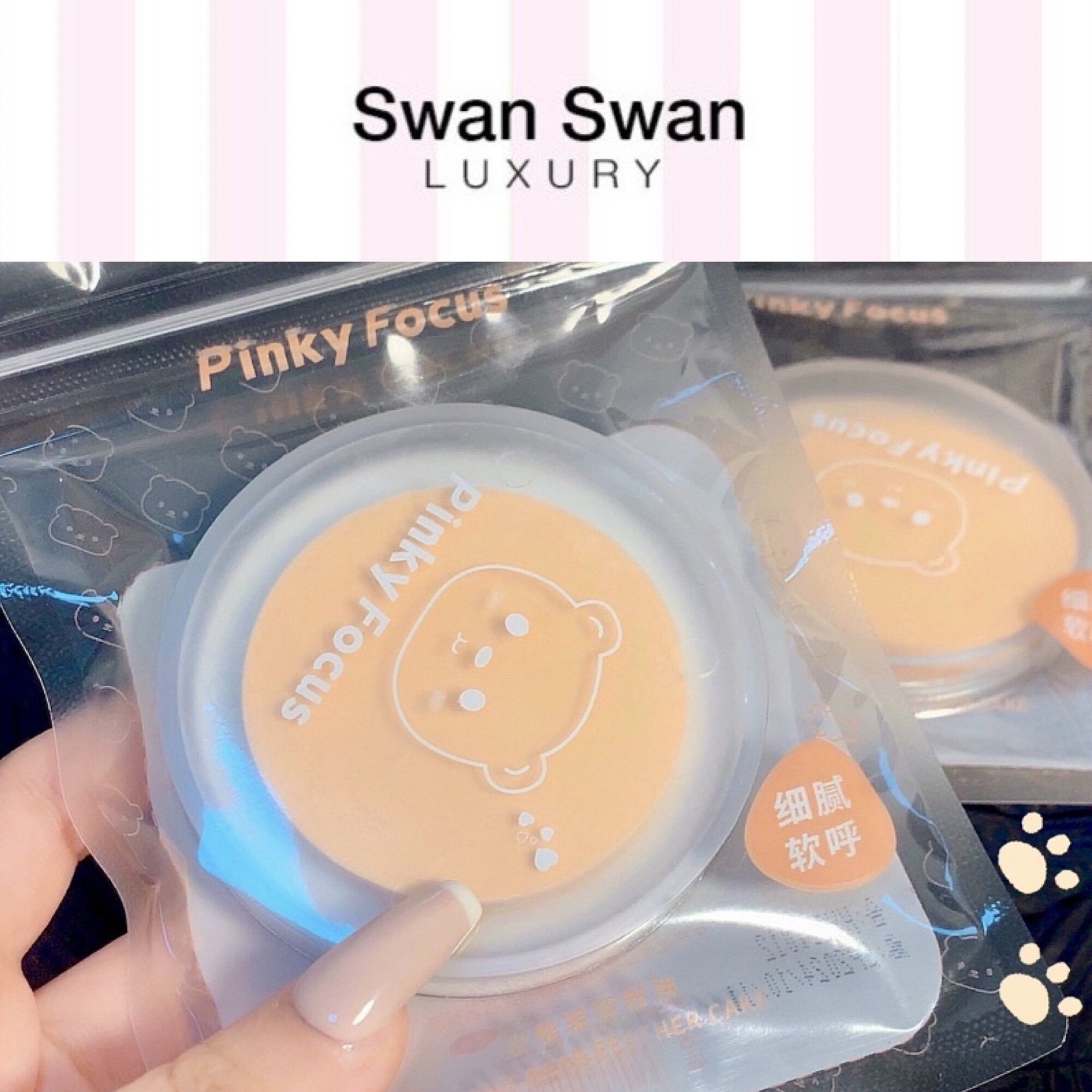 Phấn phủ pink gấu che khuyết điểm kiềm dầu tone sáng
