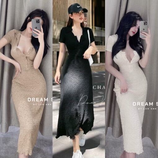 váy xốp dáng ôm💥đầm body xốp nữ💥(freeship)
