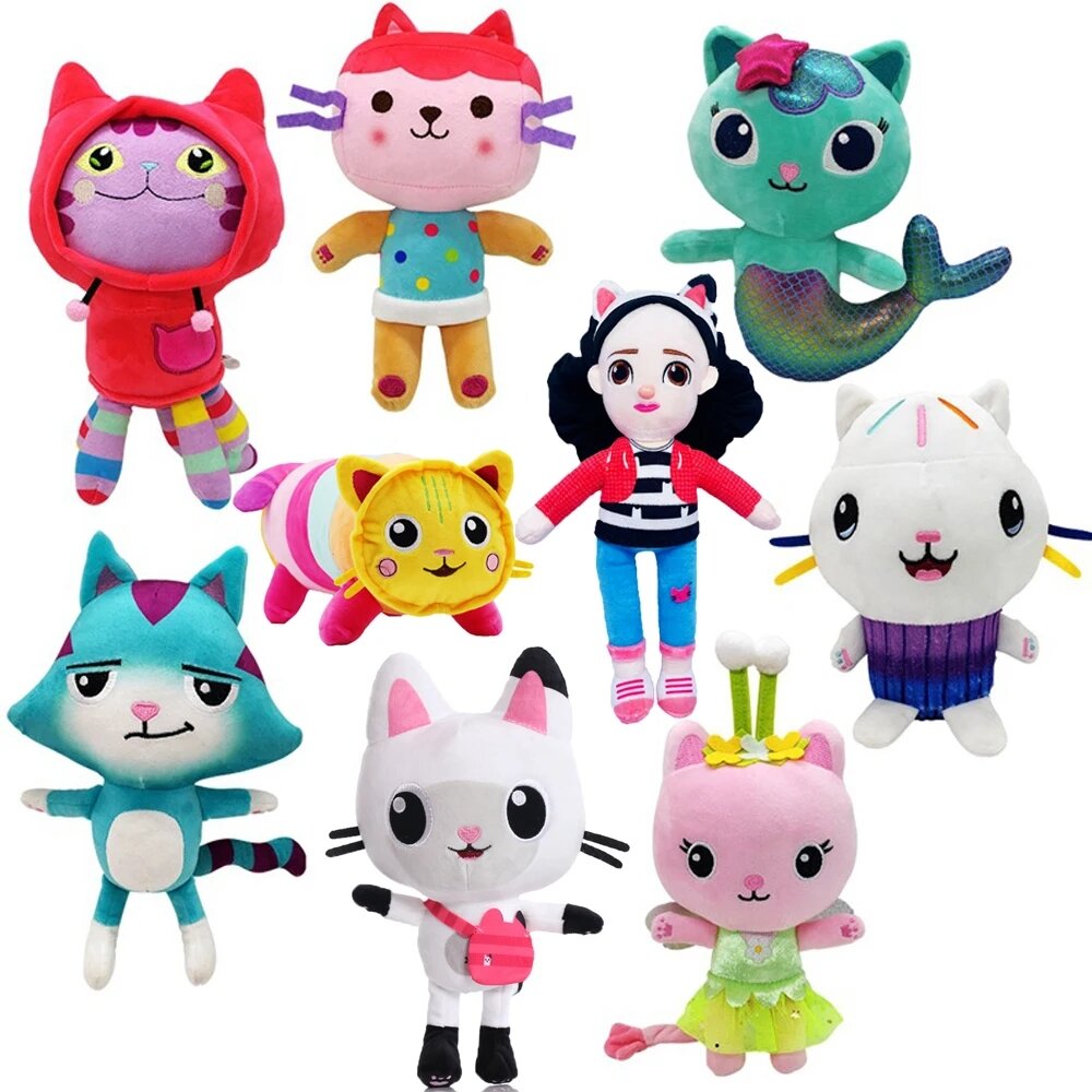 Nhà Búp Bê Của Gabby Sang Trọng Đồ Chơi 10 Phong Cách Mercat Hoạt Hình Thú Nhồi Bông Nàng Tiên Cá Mèo Plushie Búp Bê Sinh Nhật Quà Tặng Giáng Sinh Cho Trẻ Em từ 3-6 Tuổi