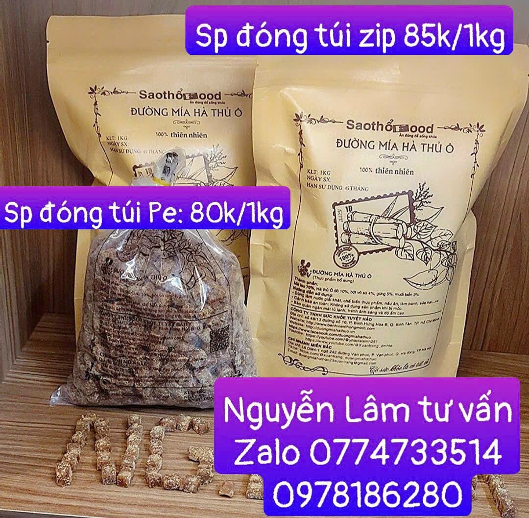 Đường mía hà thủ ô túi pe 1kg