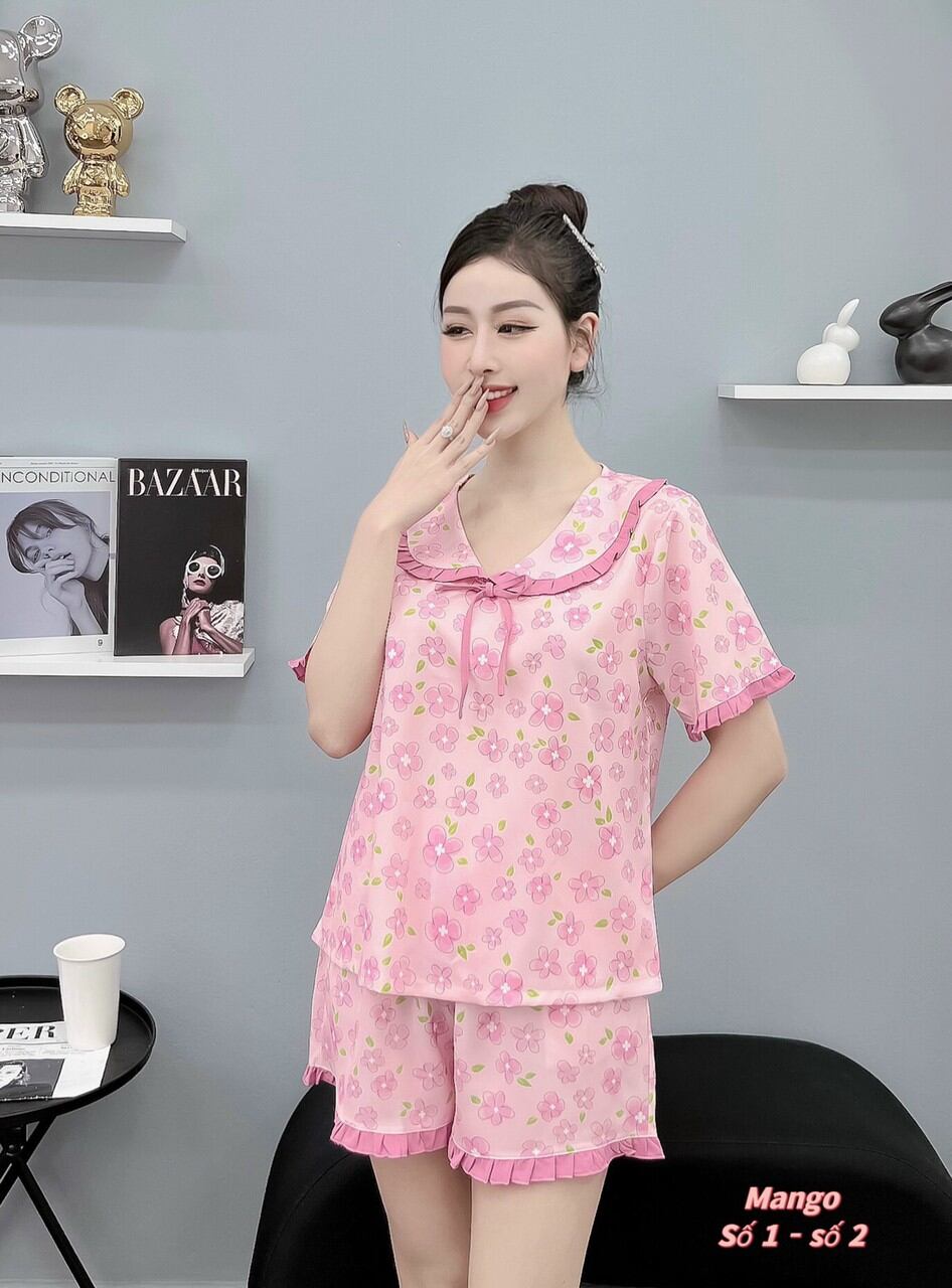 Đồ Bộ Nữ Mặc Nhà Đẹp Mát Quần Đùi Lụa Mango Cao Cấp🌹Hàng Có Size