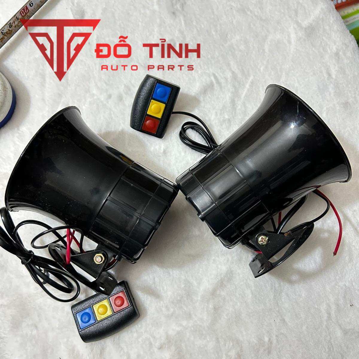 Còi hú 3 chế độ nút bấm điện 12/24v lắp ô tô, xe máy.