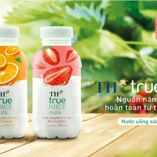 [HCM]Thùng sữa trái cây TH true JUICE 300 ml × 24 chai ( Cam / Dâu )