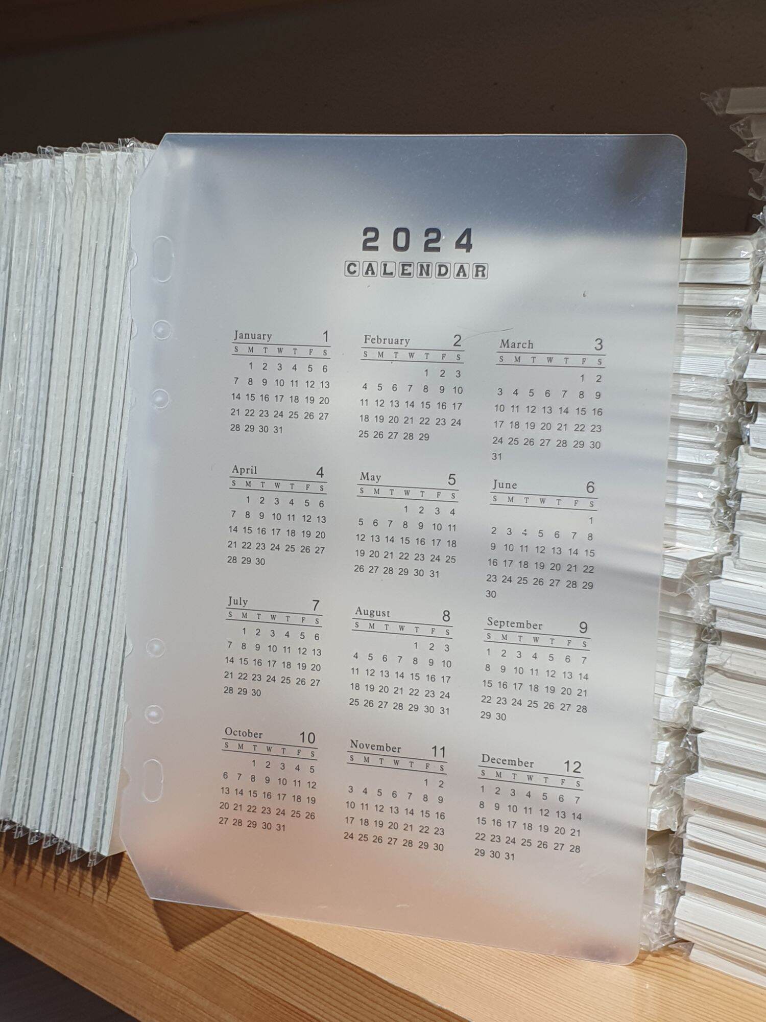 LỊCH CHO PLANNER A5/A6 2024