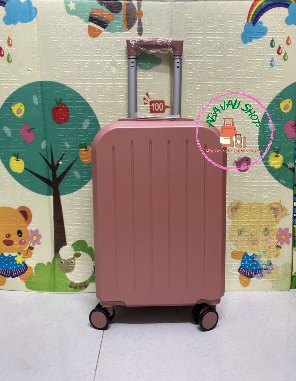 Vali nhựa du lịch kéo tay 20inch bảo hành 12 tháng(màu hồng)
