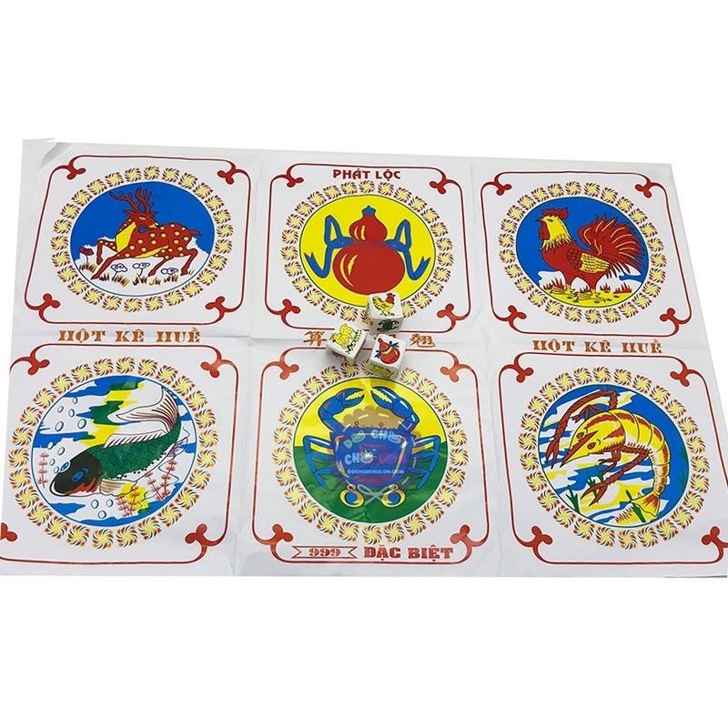 bộ bầu cua tôm cá bằng giấy