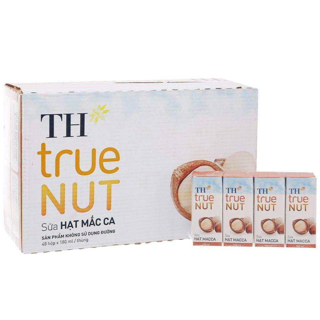 Thùng sữa hạt TH true milk 180ml × 48 hộp ( Óc chó / Mac ca/ Hạnh nhân / Nghệ / Hạt dẻ cười / Gấc / Gạo lứt / Đủ mùi )