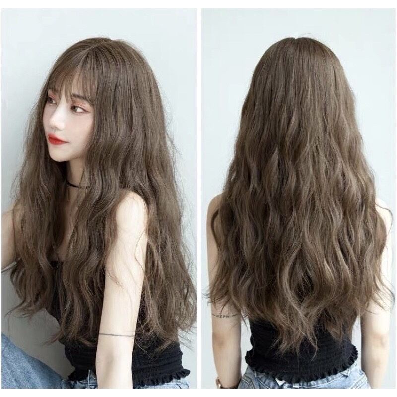Tóc giả nữ cả đầu - Tóc nguyên đầu xù 60cm