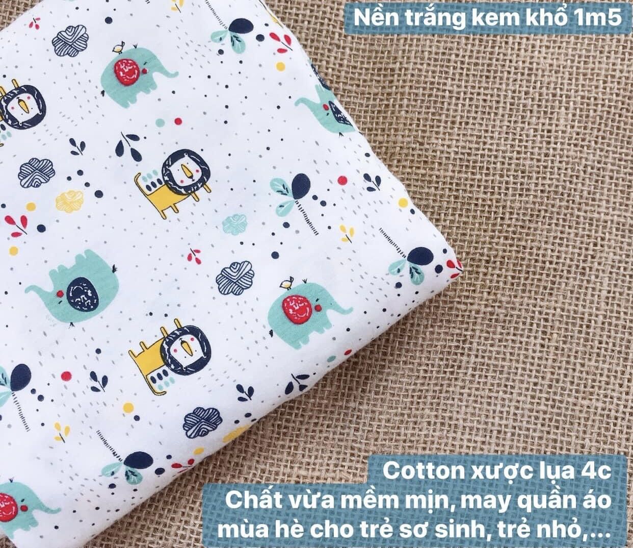 Vải cotton Hàn Quốc may đồ cho bé