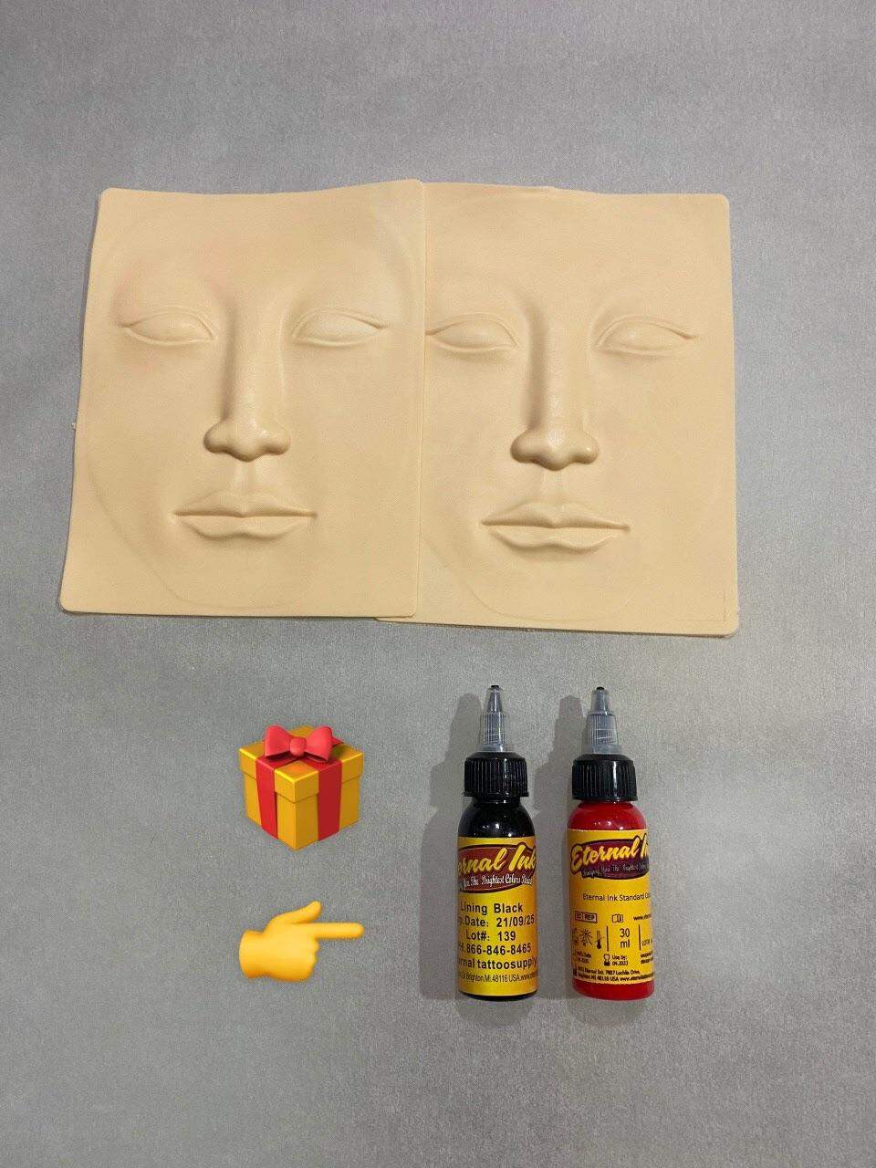 2 da tập 3D mô phỏng khuôn mặt xăm lông mày và môi tặng kèm 2 mực