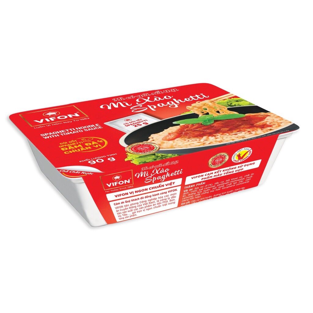 Thùng 18 Khay Mì Xào Spaghetti VIFON (90g / Khay)