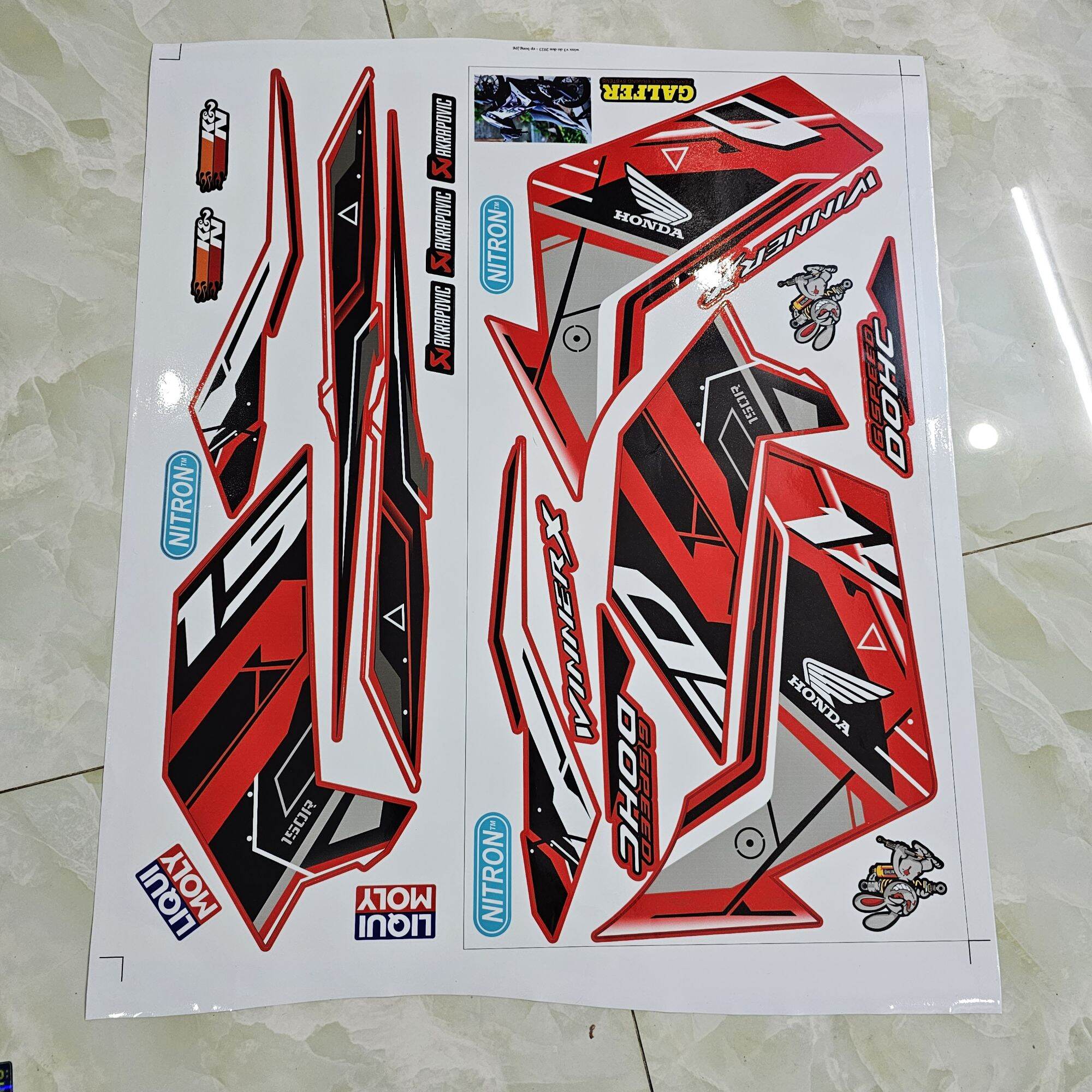 Tem xe winner x V3 dán xe đỏ _ Winx V3 _ Win X V3