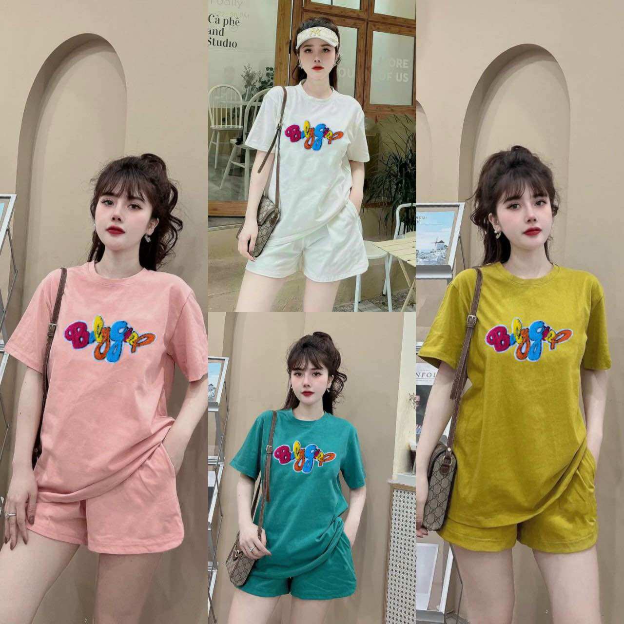 SÉT BỘ SHORT COTTON THÊU LO GO