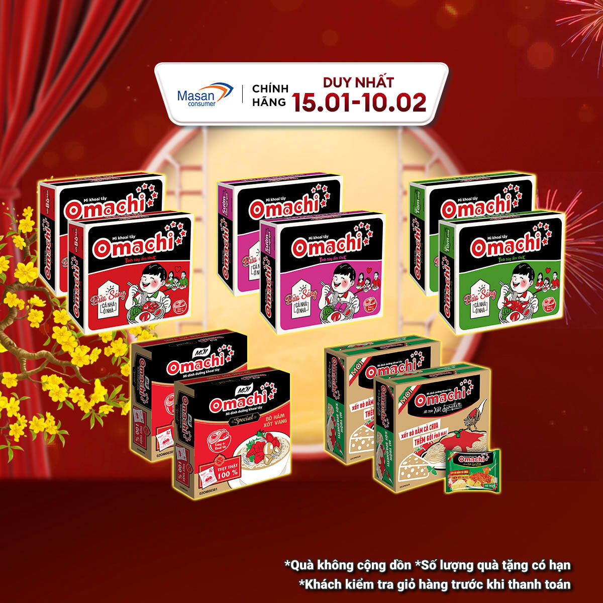 Combo 2 thùng Mì Omachi - Thùng 30 Gói x 80G