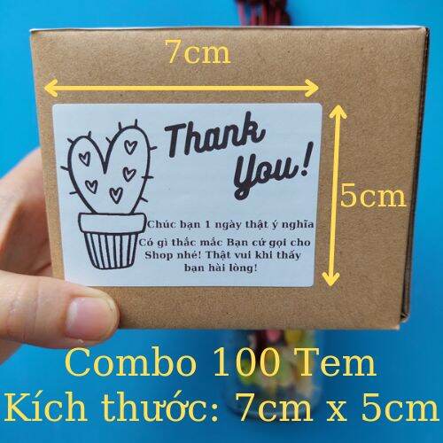 100 Tem Cảm Ơn Khách Hàng Kích Tbuowcs 7cm x 5cm
