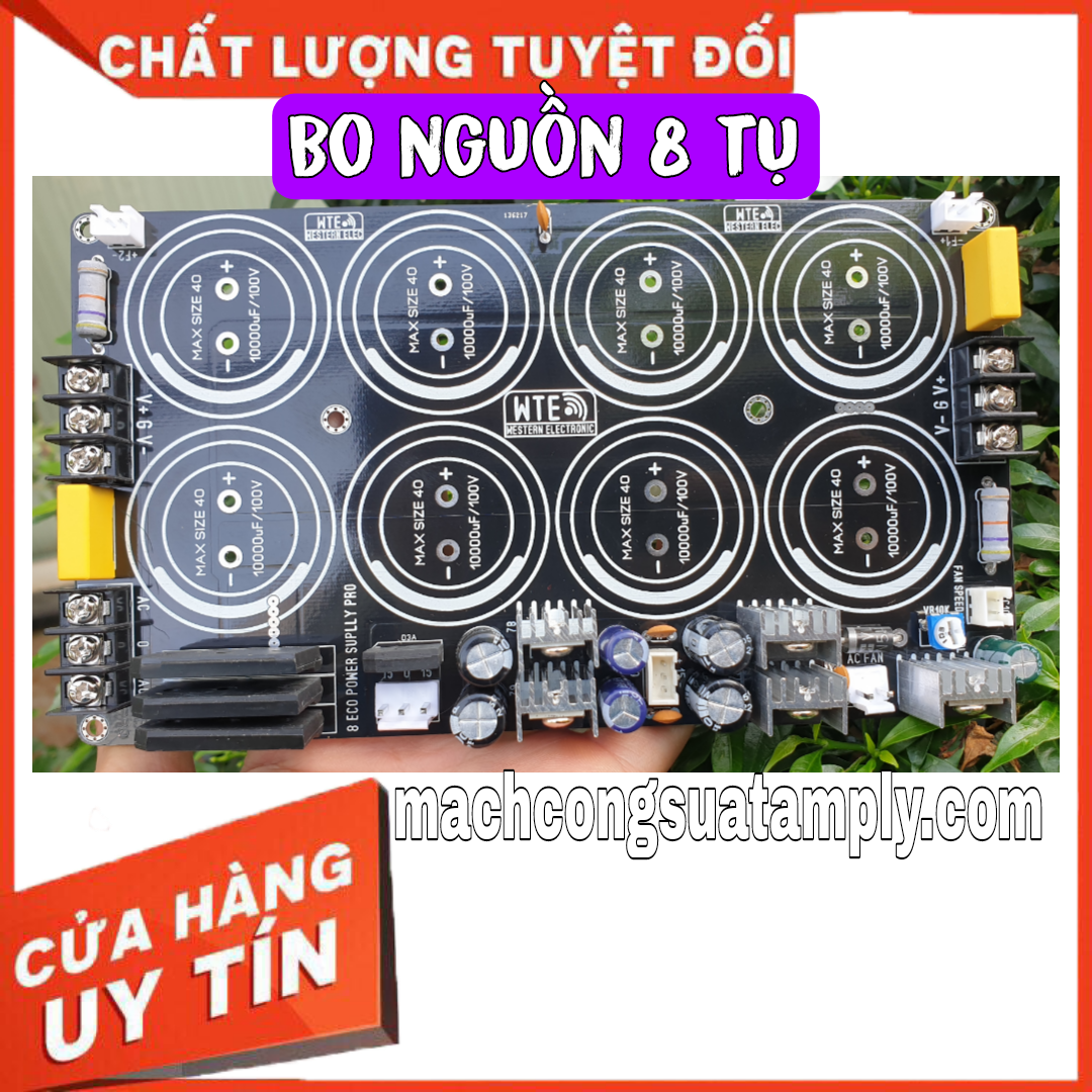 Mạch nguồn 8 tụ chất lượng cao tụ lọc song song max size tụ 40mm