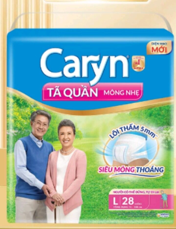 Tã quần caryn gói lớn m32, l28, xl24
