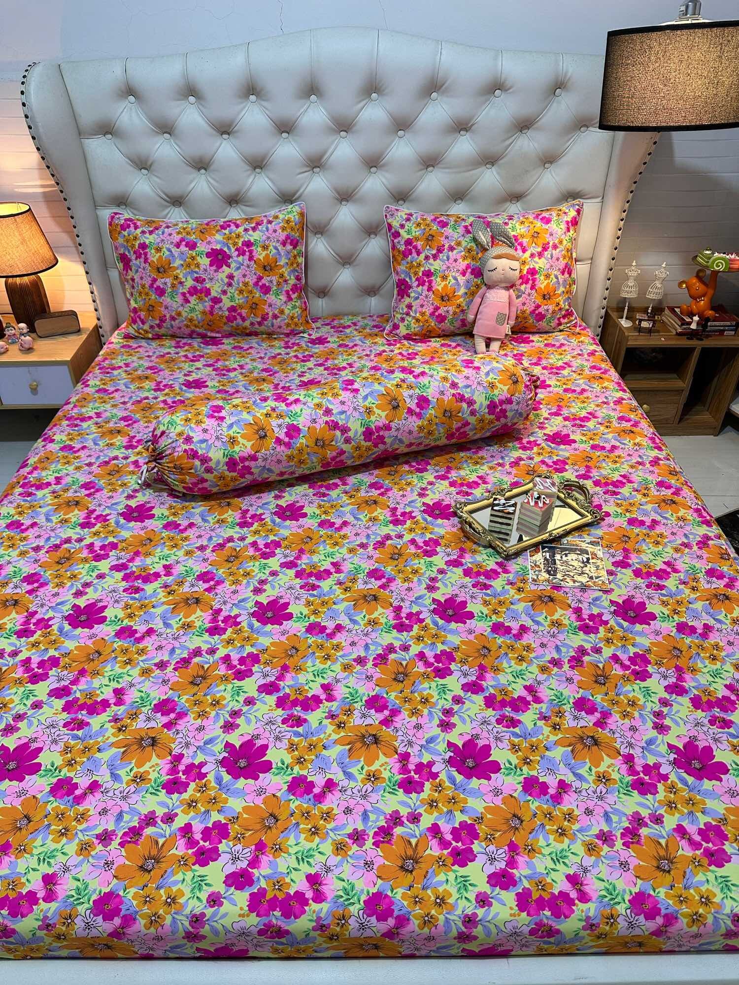 Bộ drap thun siêu lạnh thái lan mẫu hoa xinh