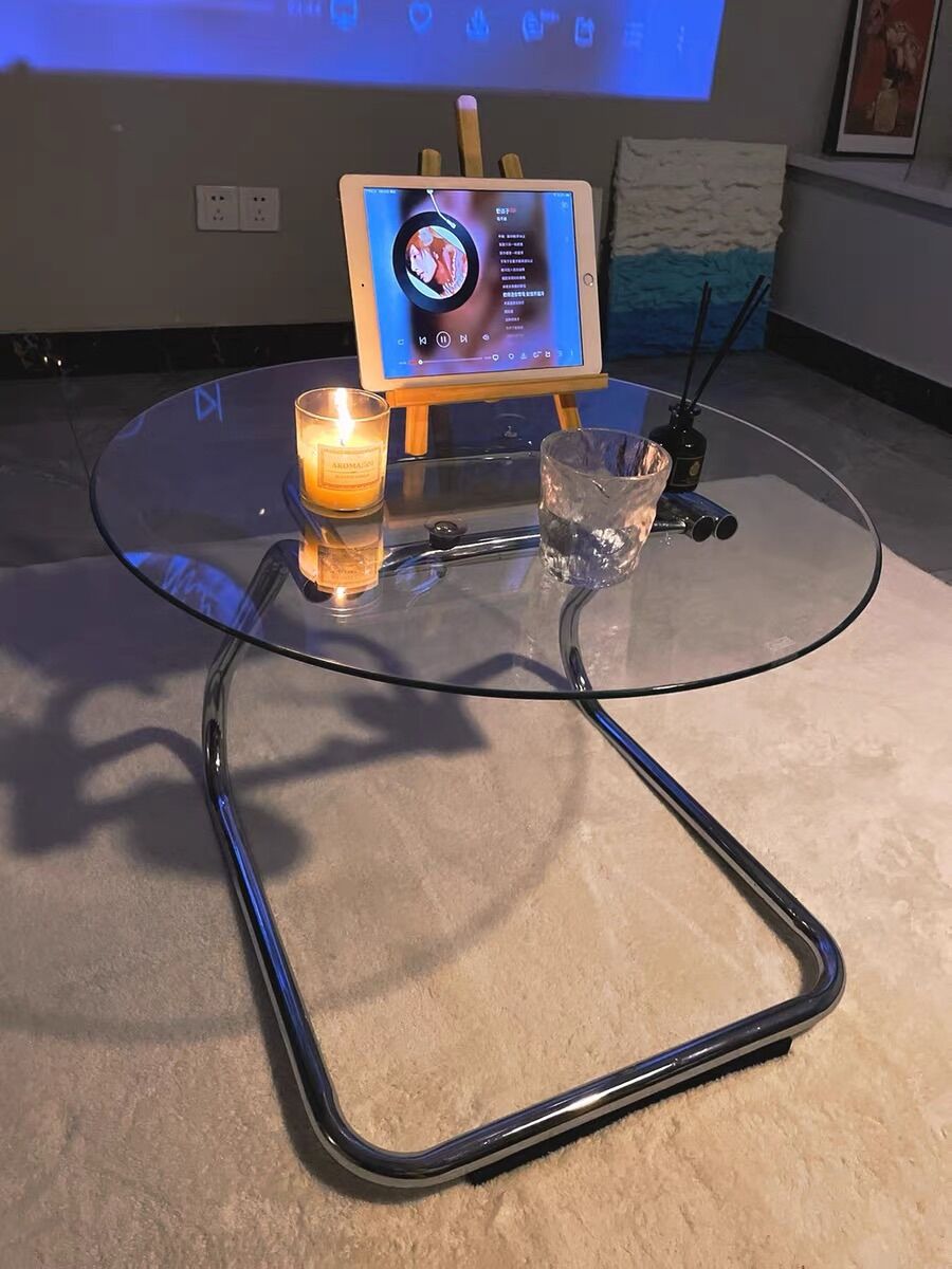 Transparent Side Table Bàn trà chân kiểu mặt kính