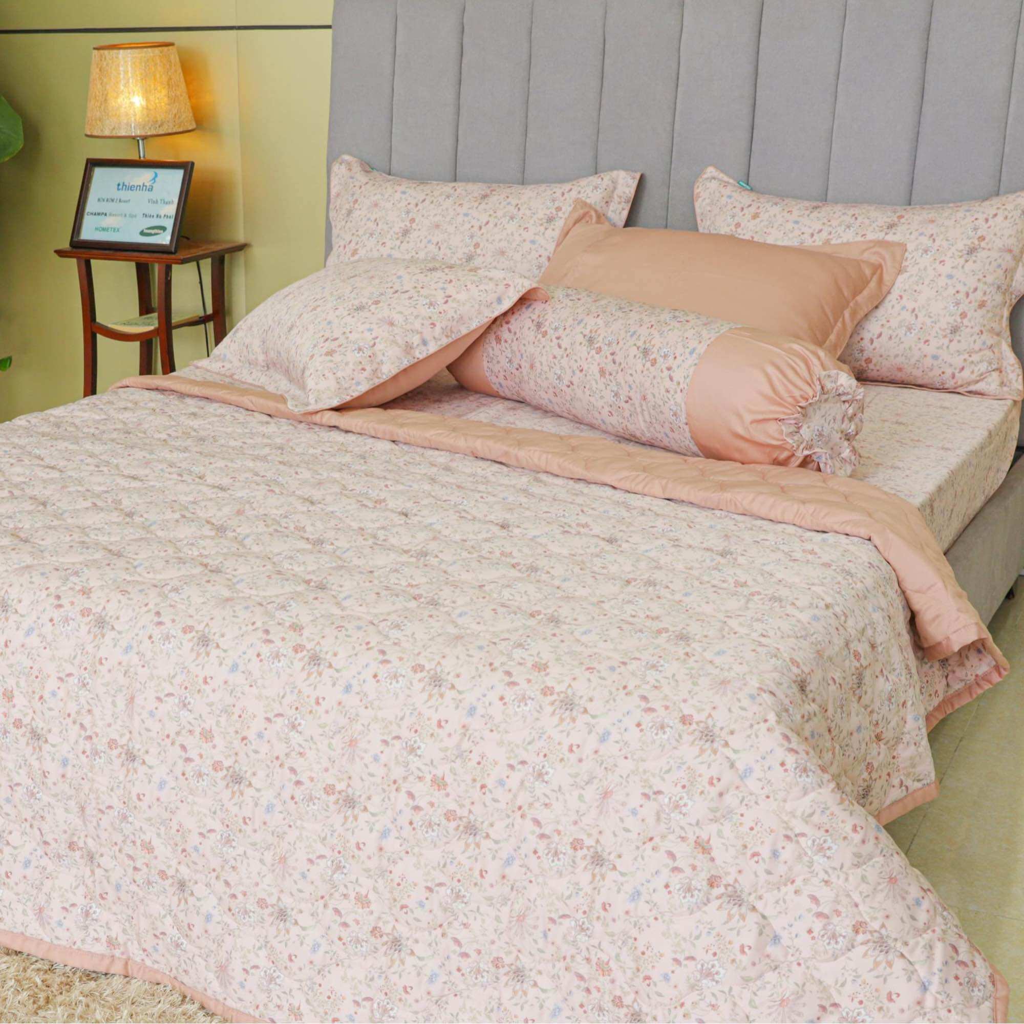 Bộ mền ga gối, bộ chăn ra gối tencel 160x200 , 180x200 hometex