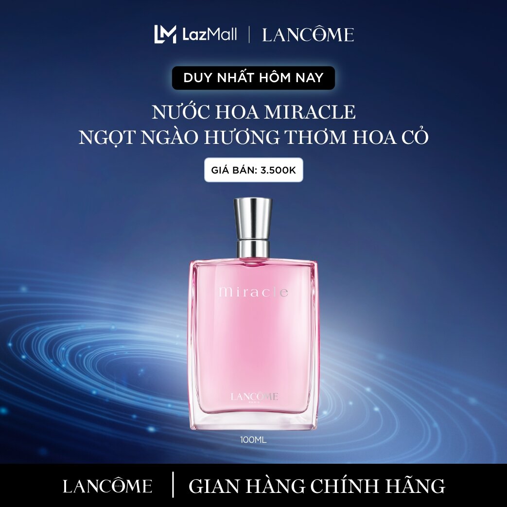 [VOUCHER ĐẾN 600K - DUY NHẤT 2-3/3] Nước hoa Lancome Miracle EDP 100ml [Quà khung giờ vàng không hiển thị trong giỏ]