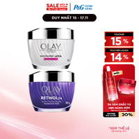 Combo Kem Dưỡng Ban Ngày OLAY LUMINOUS NIACINAMIDE AHA Dưỡng Sáng Da Hũ 50G + Kem Dưỡng Ban Đêm OLAY RETINOL24 Giúp Giữ Nét Tươi Trẻ Cho Da & Mờ Nếp Nhăn Hũ 50G