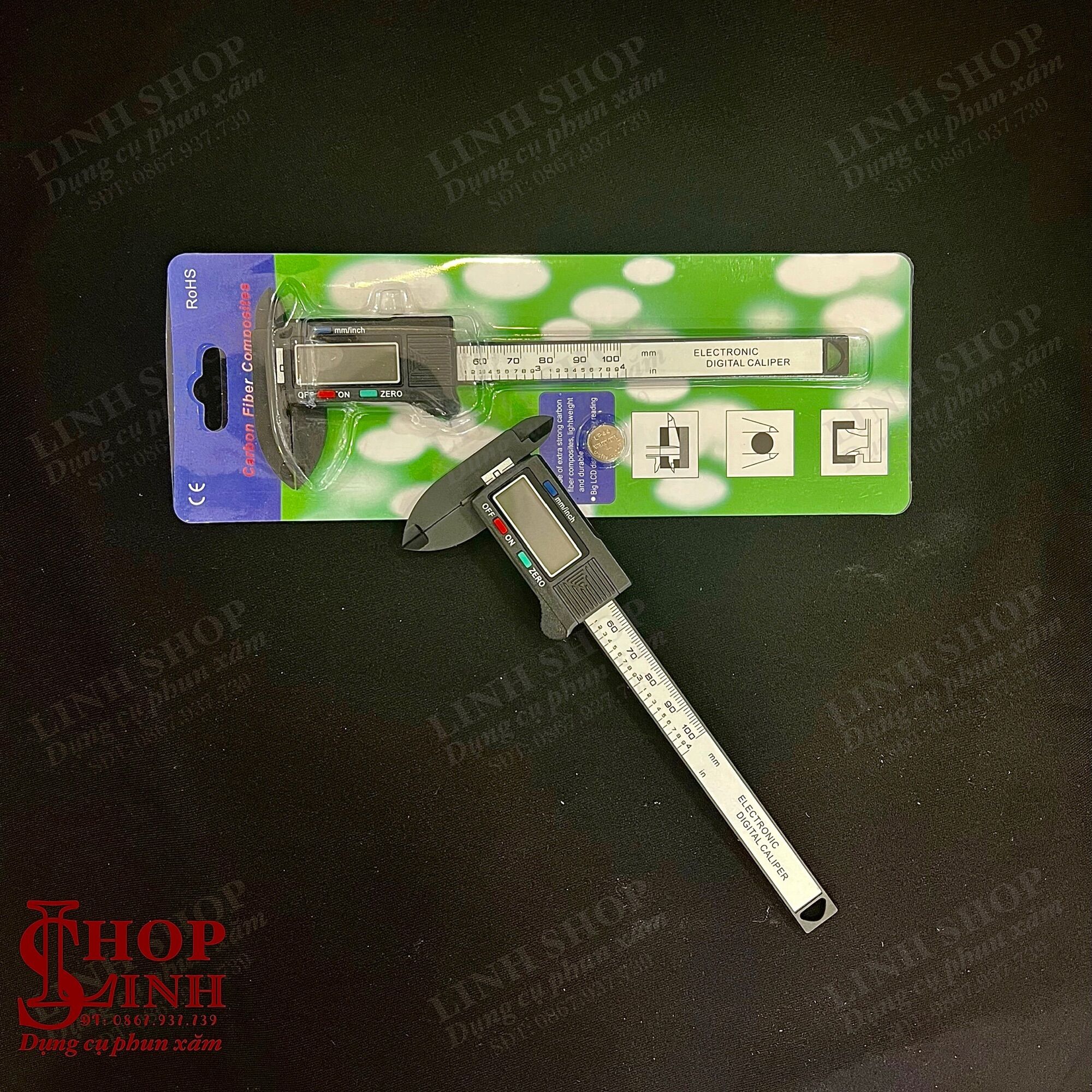 Thước điện tử đo lông mày 100mm