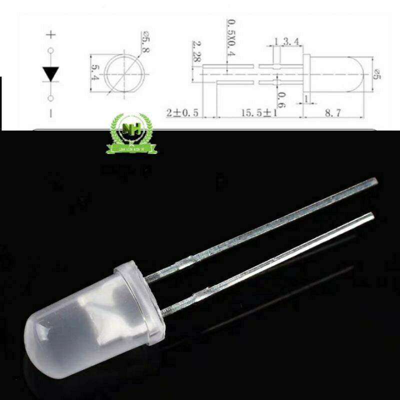 Gói 1000C LED đục phi 5 đủ mầu 2.0-3.2V DC hàng đẹp.