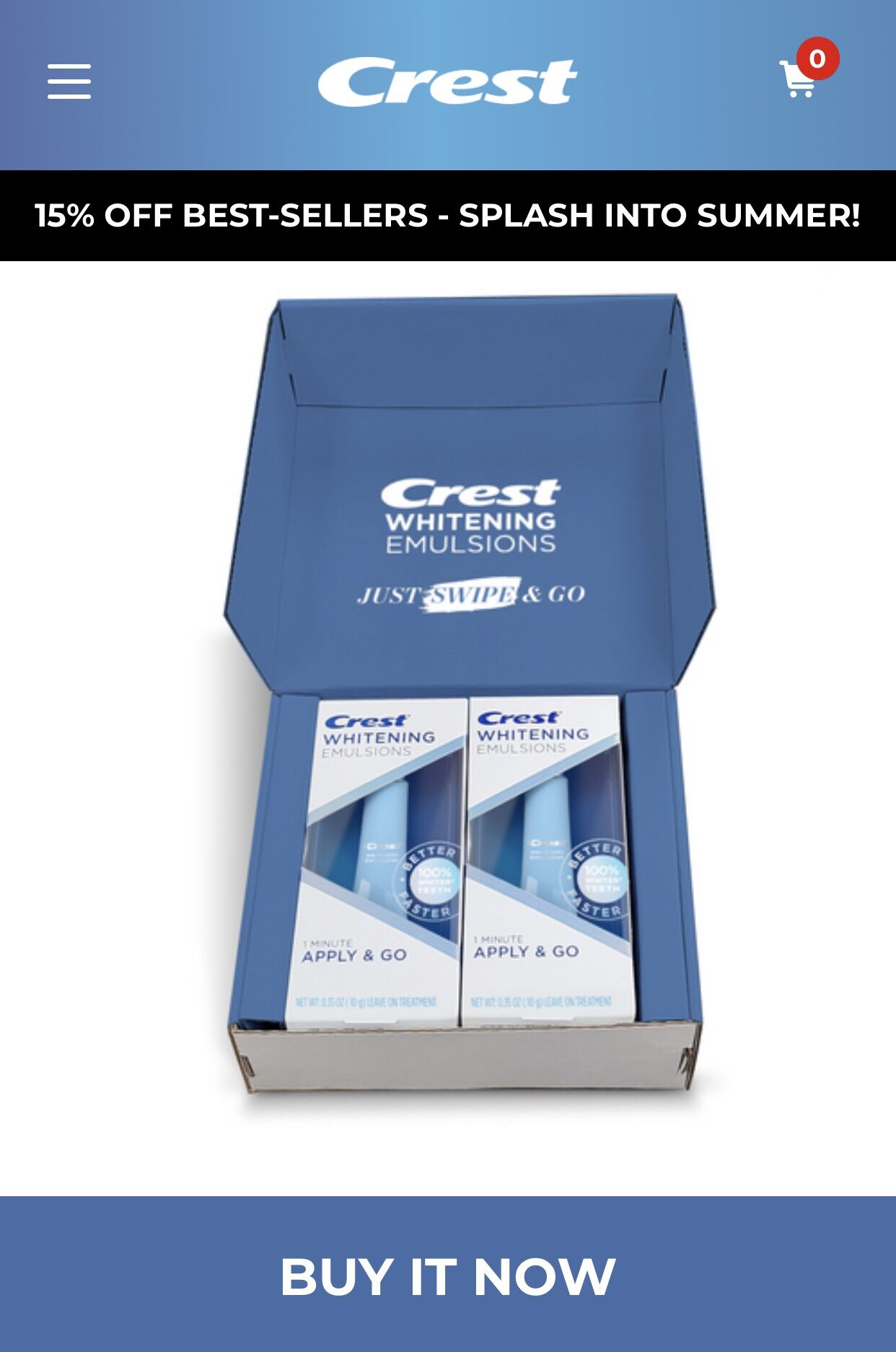 Gel tẩy trắng răng Crest Emulsions tuyp 12ml