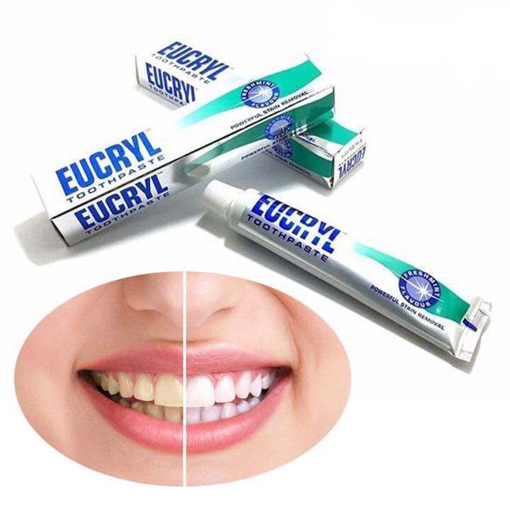 Combo Kem Đánh Răng Và Bột Làm Trắng Răng Eucryl Toothpowder 62gr