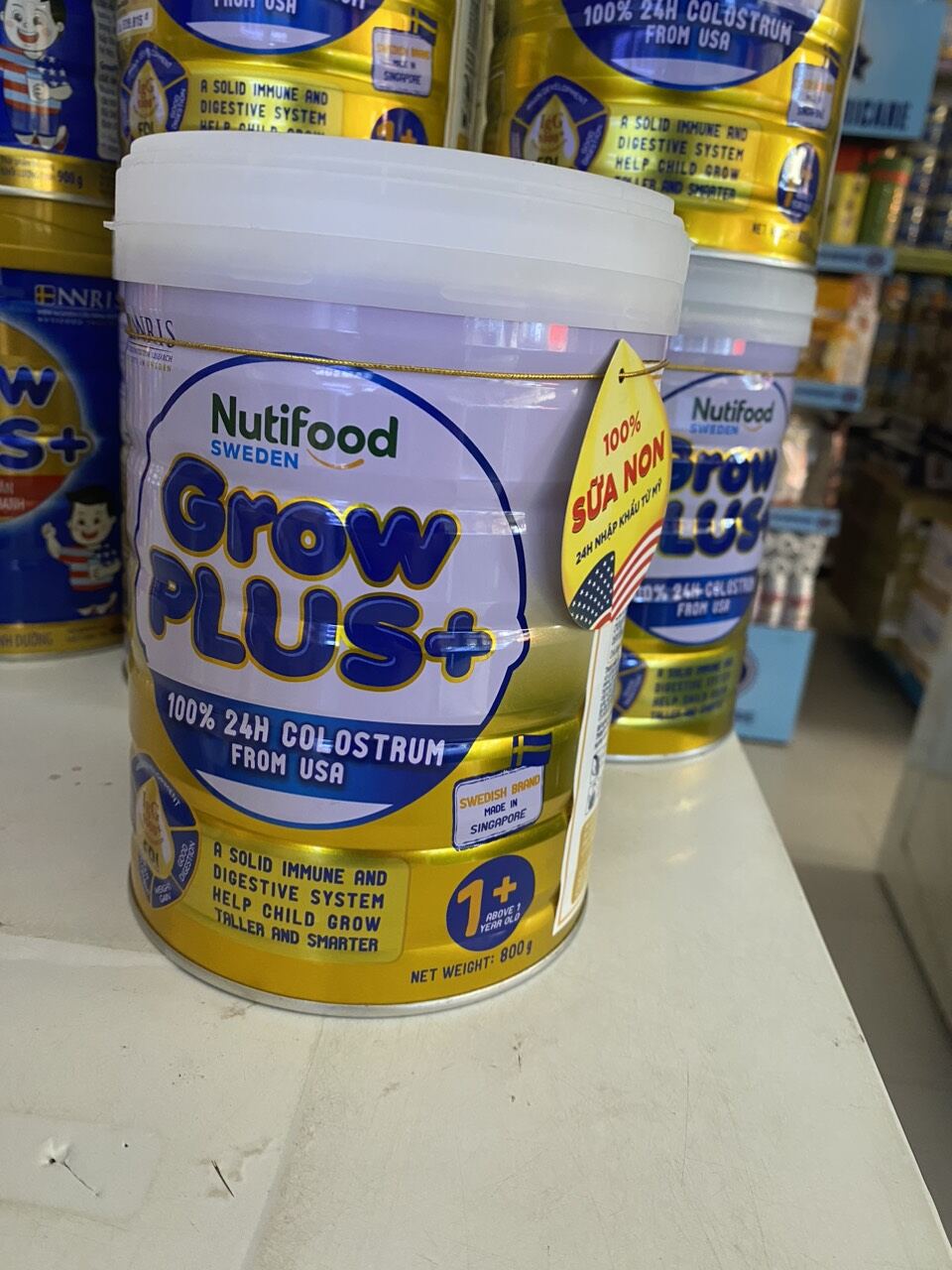 Sữa bột Grow Plus vàng 1+ lon 800g(hình thật)