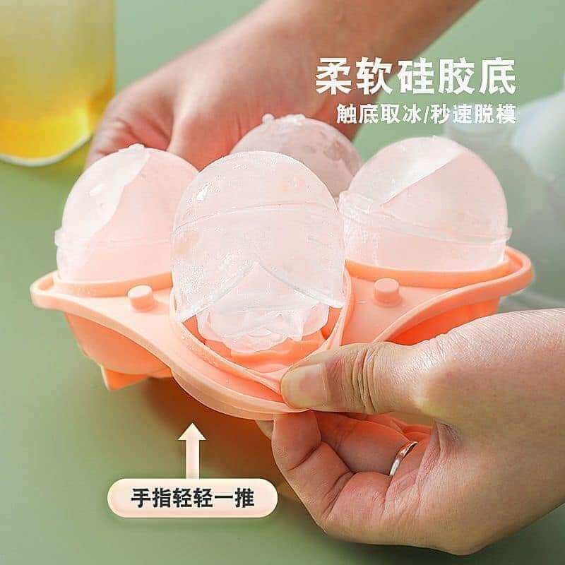 khuôn silicon khay đá vĩ 4 hoa hồng