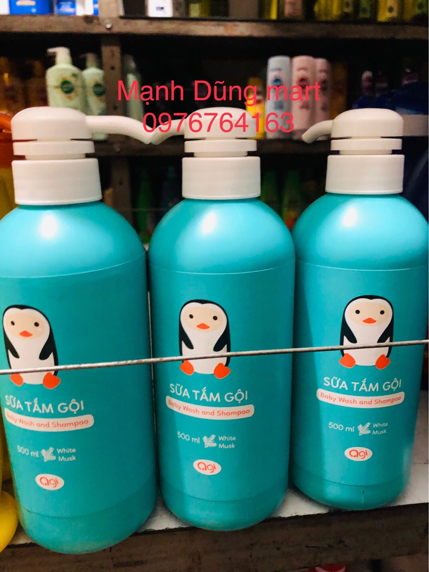 Agi Sữa tắm gội toàn thân thiên nhiên cho bé hương xạ hương 500ml