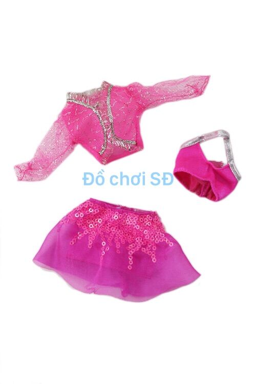 Quần áo búp bê 30cm - đầm hồng