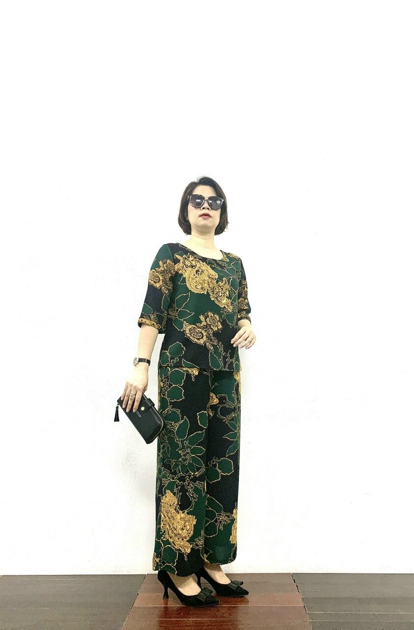Bộ đồ dành cho phụ nữ trung niên - bộ Lụa hàn châu