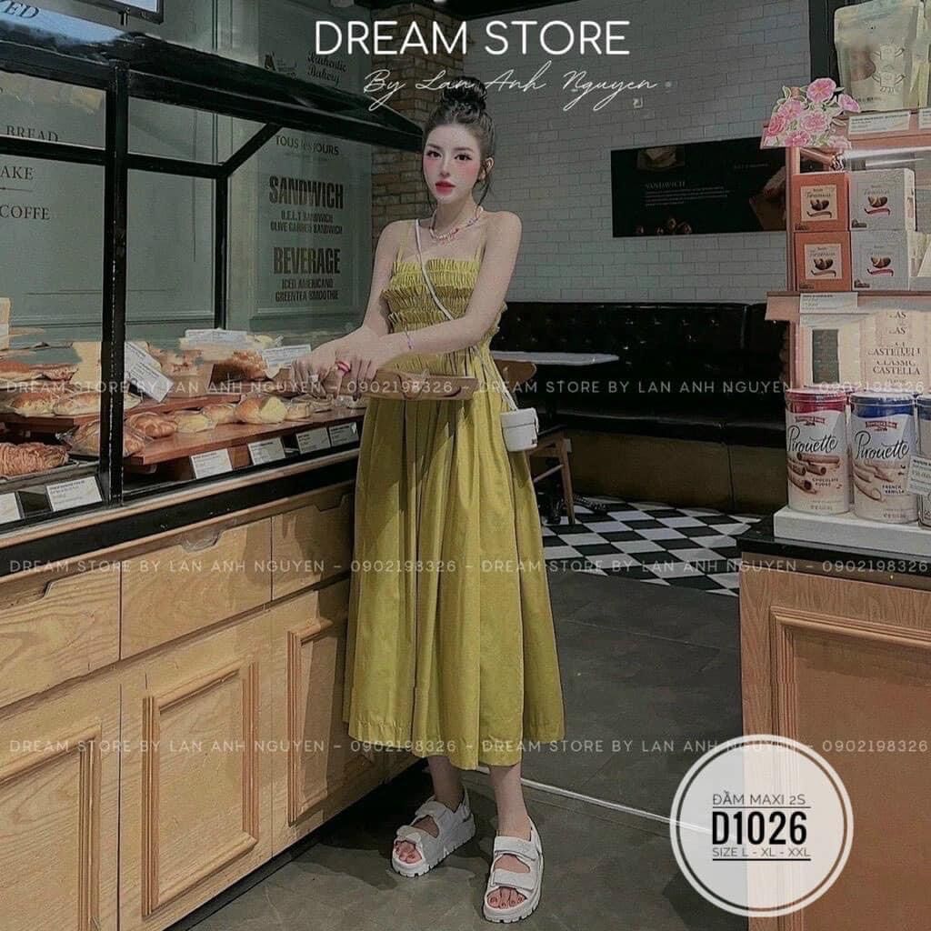 (SHOP TÁO ĐỎ BIGSIZE 50kg đến 90kg) đầm maxi 2 dây chun ngực