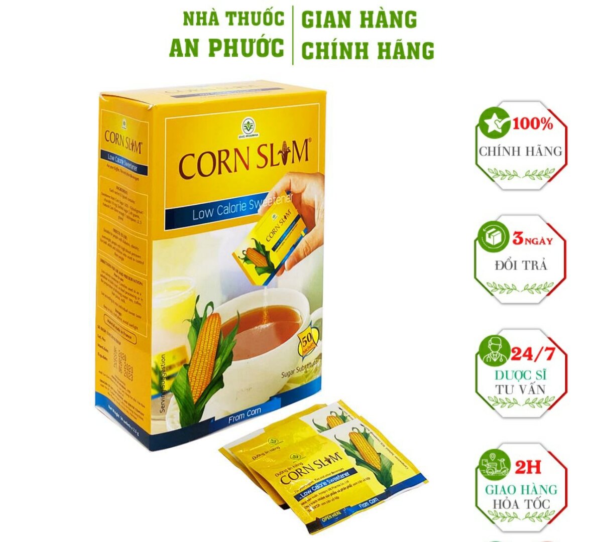 Đường bắp corn slim hộp 50 gói