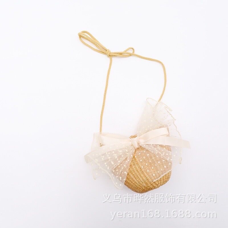 Túi cói mini đi biển cho bé gái